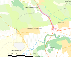 Mapa obce La Fare-les-Oliviers