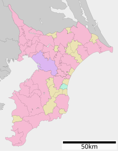 千葉県立京葉工業高等学校の位置（千葉県内）