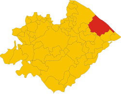 Fano within the Province of Pesaro-Urbino