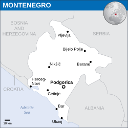 Montenegro के लोकेशन