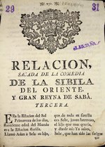 Thumbnail for File:Relación sacada de la comedia de la Sibila del oriente, y gran reyna de Sabá (IA HCa029031).pdf