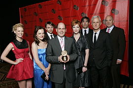 Matthew Weiner and the cast of Mad Men at the 67th Annual Peabody Awards.jpg