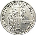 usona monero de 10 cendoj, nomata „Mercury Dime“