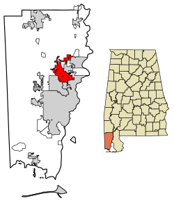 Location in Mobile County, Alabama