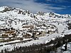 Blick auf das Skigebiet Isola 2000