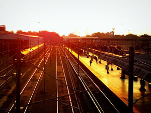 An evening view of Kollam railway station and Kollam MEMU Shed