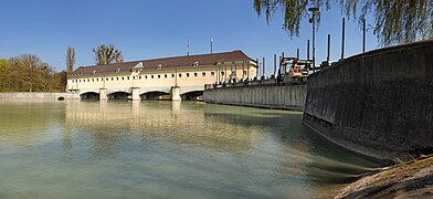 River power plant on the Isar in Munich