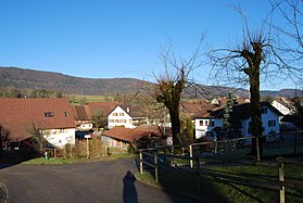 Das Dorf von der Kirche her gesehen