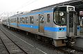 Single-ended car 7111 at Kotohira Station, January 2008