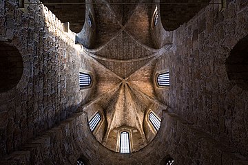 The vaulted ceiling.