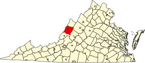 Map of Virginia highlighting Bath County