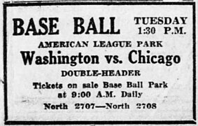 Doubleheader advert for 28 July 1925.jpg