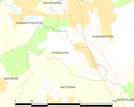 Mapa obce Uttenhoffen