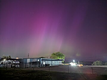 Auroranın Osage Plajı, Missouri, ABD'den görünüşü (38°K)