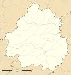 Mapa konturowa Dordogne, blisko centrum po lewej na dole znajduje się punkt z opisem „Eyraud-Crempse-Maurens”