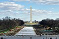 Lincoln Memorial Reflecting Pool undergoing reconstruction in December 2011