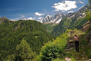 Zona de montaña: Valle Bregallia, a los pies del Piz Badile