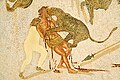 Image 72Condemned man attacked by a leopard in the arena (3rd-century mosaic from Tunisia) (from Roman Empire)