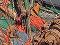 fishing nets on a small fishing boat