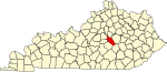 State map highlighting Garrard County