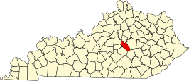 Locatie van Garrard County in Kentucky