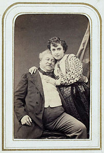 Dumas et Adah Isaacs Menken photographiés par Alphonse Liébert en 1867.