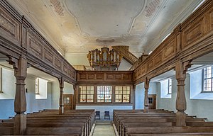 41. Platz: Ermell mit Empore der Lukaskirche in Mailes im Landkreis Schweinfurt