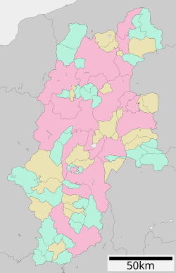 野倉の位置（長野県内）