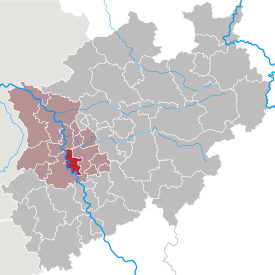 Lage des Düsseldorf in Nordrhein-Westfalen (anklickbare Karte)