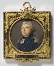 Carl von Cardell i Wendes artilleriregementes uniform m/1792 för en överstelöjtnant. Porträtt från 1797 av Domenico Bossi.