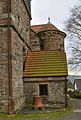 Blick auf die Nordostecke mit der Glocke aus dem Ersten Weltkrieg