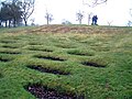 Gruben für Annäherungshindernisse (sog. Lilien) bei Rough Castle