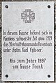 English: Memorial plaque Deutsch: Gedenktafel