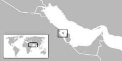 Location of  Bahrain  (green) in the Middle East  (grey)  —  [Legend]