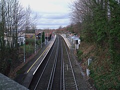 Sanderstead station high northbound from road bridge.JPG