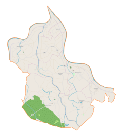 Mapa konturowa gminy Wietrzychowice , blisko centrum na prawo znajduje się punkt z opisem „Wietrzychowice”