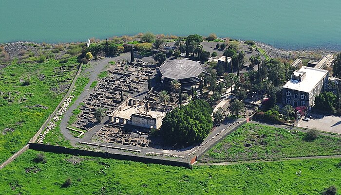 Panorama stanowiska archeologicznego w Kafarnaum