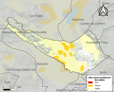 Carte des zones d'aléa retrait-gonflement des argiles.