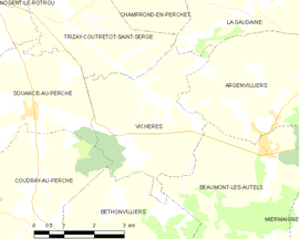 Mapa obce Vichères