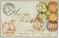 1861 Thurn und Taxis-Überseebrief mit Nebenstempel Aachen und New York