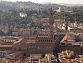 Blick vom Dom Richtung Südwest auf den Palazzo Vecchio, die Uffizien und die Loggia dei Lanzi