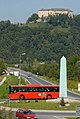 English: Roundabout with Hollenburg castle in the background Deutsch: Kreisverkehr mit der Hollenburg im Hintergrund