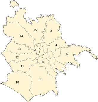 The 15 Municipi of Rome