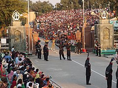 Wagah border ceremony takes place every evening before sunset at the Wagah border.