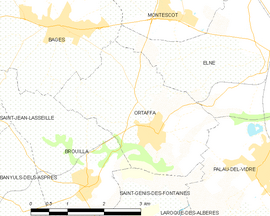 Mapa obce Ortaffa