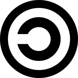 Capital letter C flipped around its vertical axis, surrounded by a single line forming a circle.