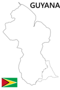 Guyana Outline Map Country Shape White With Label and Flag.png