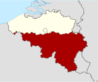 Localisation de la Région wallonne