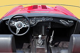 Cockpit of Austin-Healy Mk 4, built from 1989 to 2000