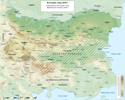 Териториите, отредени на България според Берлинския договор